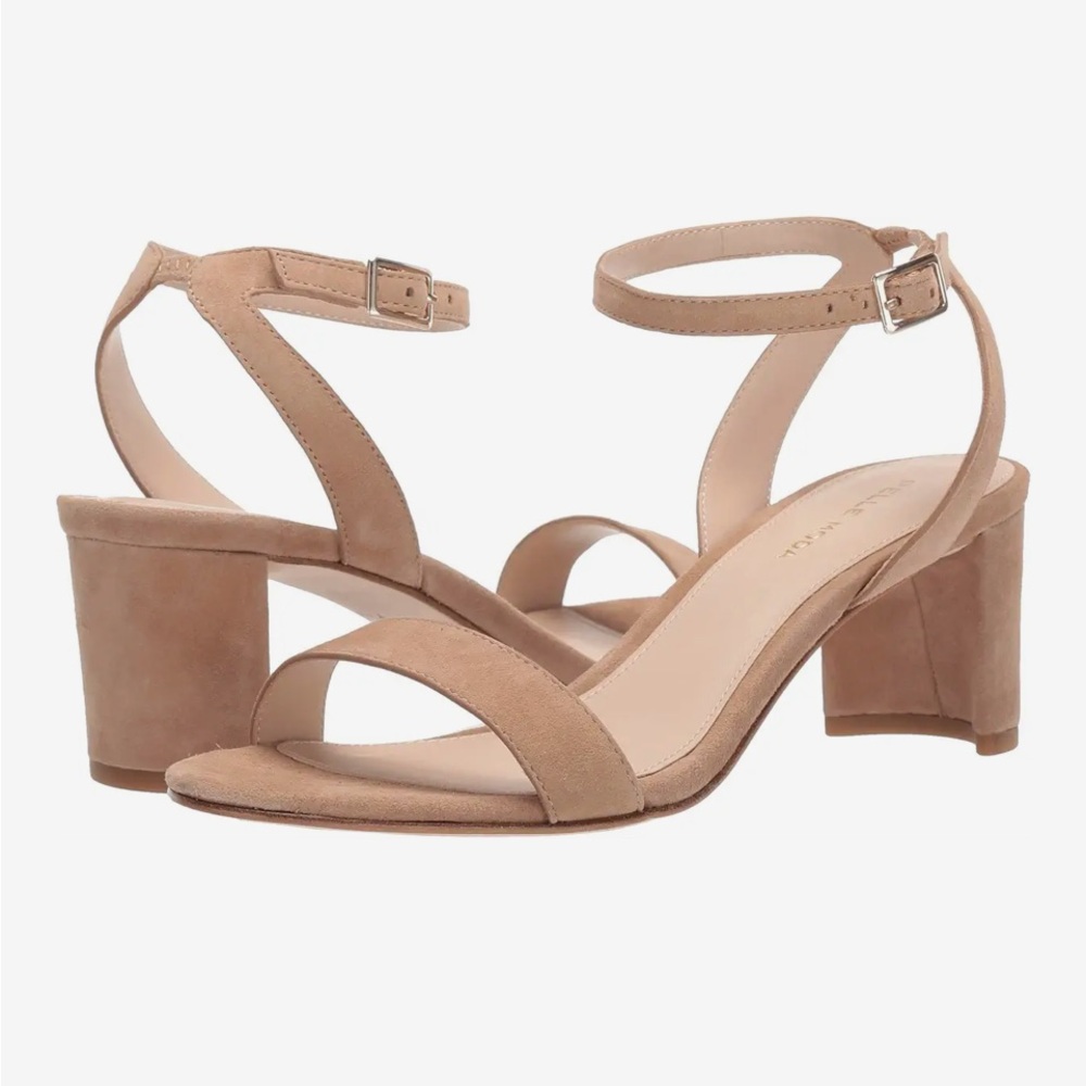 Pelle Moda Moira 2 Latte Suede Ankle Strap Heels size 7 new